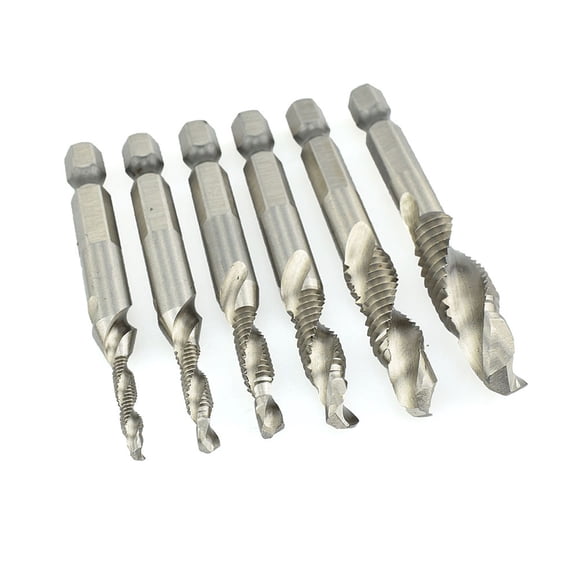 LOLIPPYY 6Pcs Composite Cone Countersink Drill Bit Set for Drilling and Tapping Metal