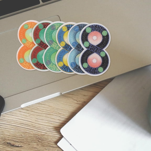 LOLIPPYY 6Pcs Decorative Calm Stickers for Phone Back Multi Paper Reusable Sensory Design