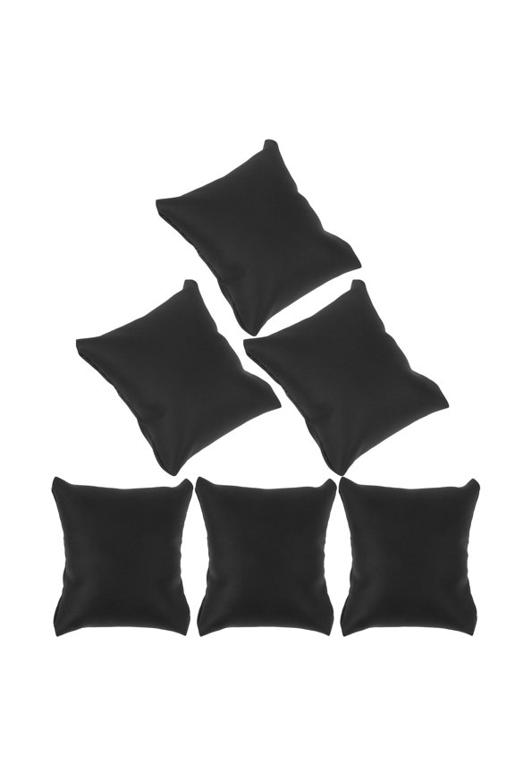 Set of 6 Black PU Display Pillows for Retail Store Scratch