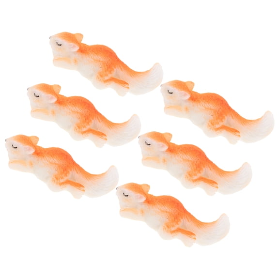 LOLIPPYY 6Pcs Durable Resin Squirrel Figurines for Small Garden Decorations and Aquarium Accessories
