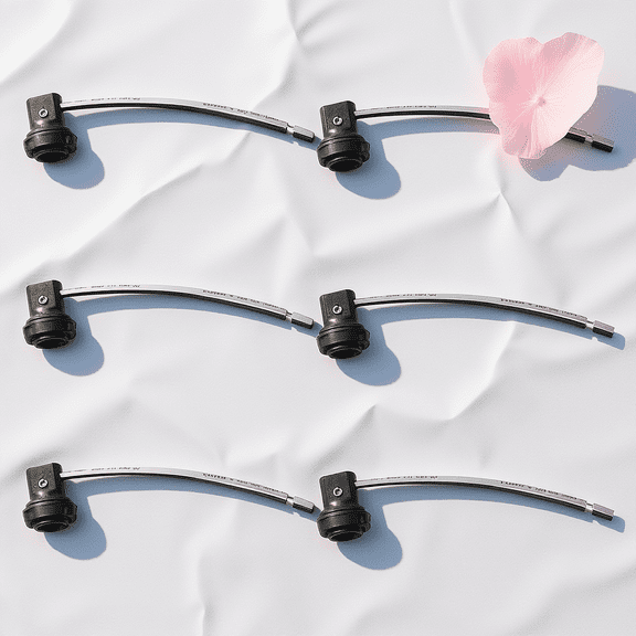 LOLIPPYY 6Pcs E12 Lamp Base Wire Leads Connector Black for Home Lighting Fixture Replacement