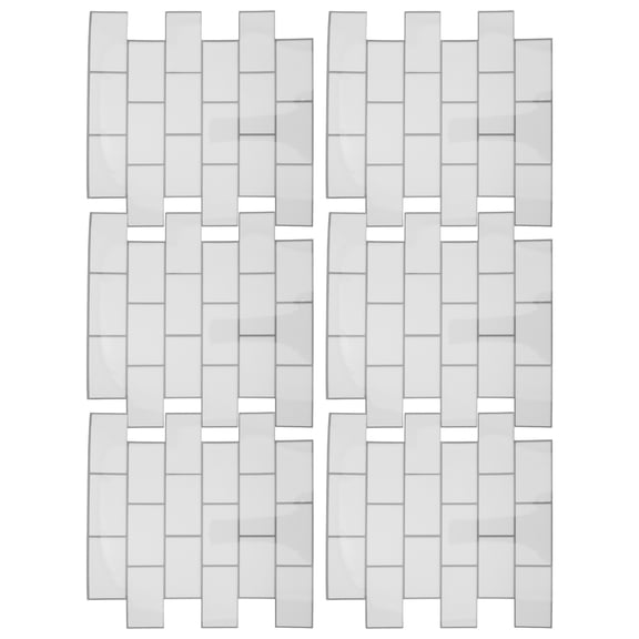 LOLIPPYY 6Pcs Easy Apply White PVC Stick on Wall Panels for Kitchen and Bathroom Backsplash