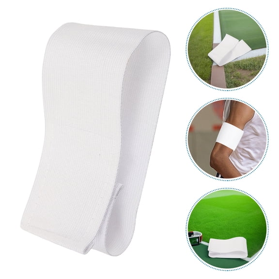 LOLIPPYY 6Pcs Elastic White Football Captain Armbands for Team Sports Adjustable Leader Bands