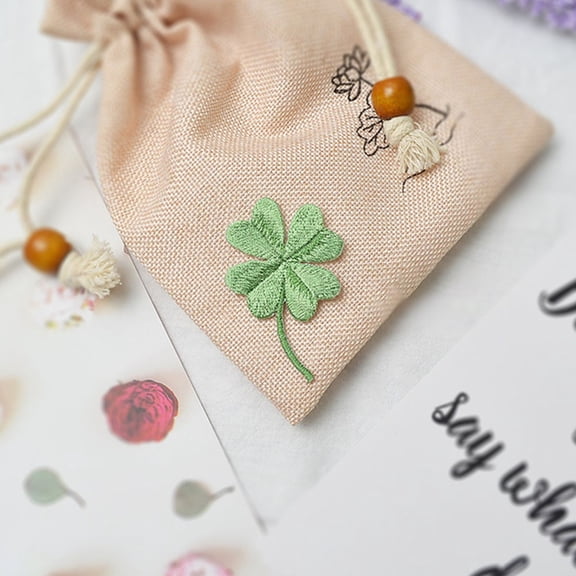 LOLIPPYY 6Pcs Embroidered Shamrock Iron On Green Patches for DIY Decoration and