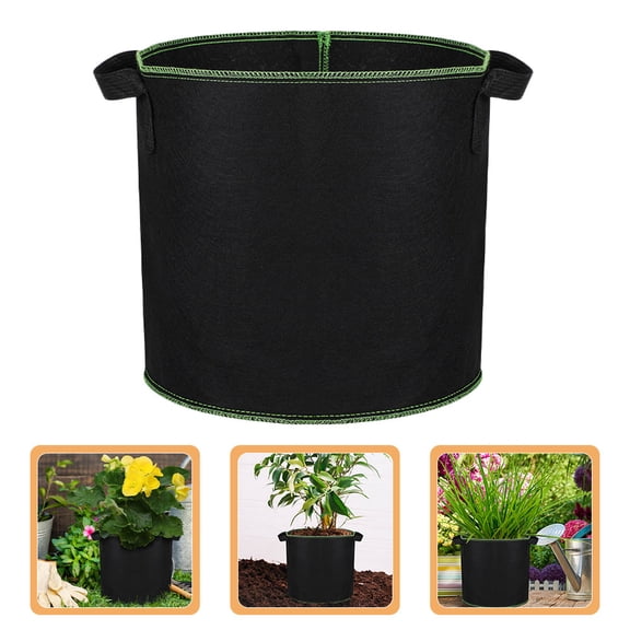 LOLIPPYY 6Pcs Flower Planting Bag Black Polyester Round Minimalist Design for Gardening
