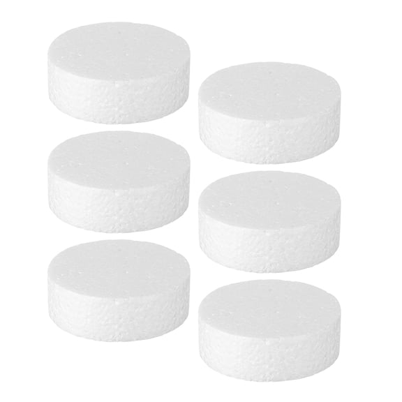 LOLIPPYY 6Pcs Foam Circles for DIY Crafting White Polystyrene Round Discs Ideal for Cake Decorations