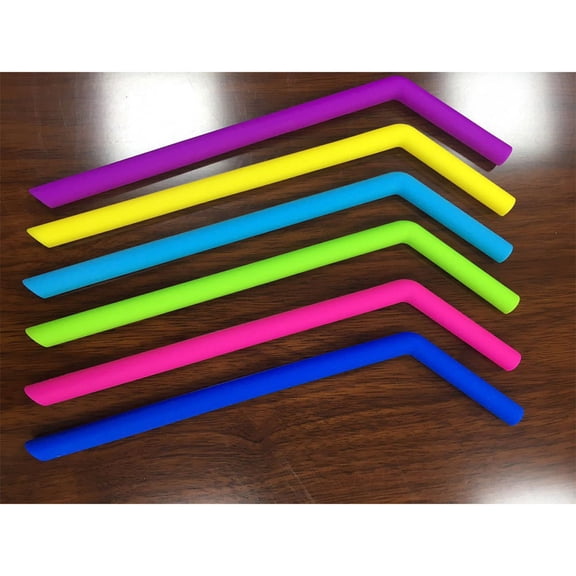 LOLIPPYY 6Pcs Food Grade Silicone Straws Foldable for Travel Storage and Everyday Drinking