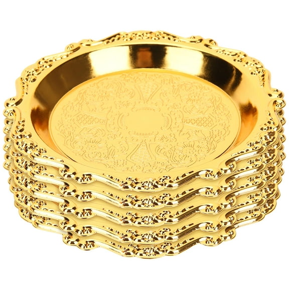 LOLIPPYY 6Pcs Golden Appetizer Serving Tray Vintage Style Snack Dish for Nuts Fruits Candy and Chocolates