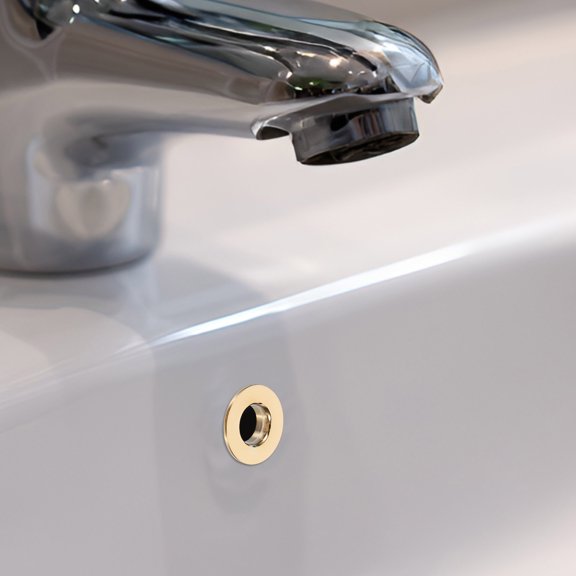 LOLIPPYY 6Pcs Golden Basin Overflow Covers with Easy Installation for Bathroom Sink