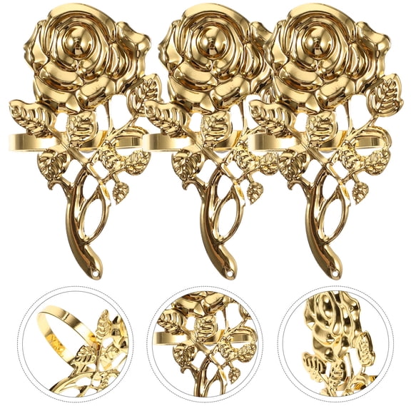 LOLIPPYY Set of 6 Metal Napkin for Wedding, Easter, Christmas, Thanksgiving Table Decoration