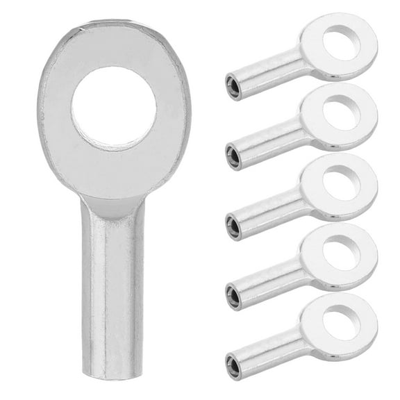 LOLIPPYY 6Pcs Gym Cable End Terminal Connectors Plated Silver Metal Eyelet Replacement for Pulley and Wire Rope Systems