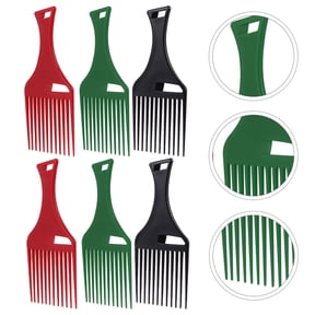 LOLIPPYY 6-Pack Plastic Hair Picks for Curly Hair, Detangling Combs with Comfortable Grip Handles