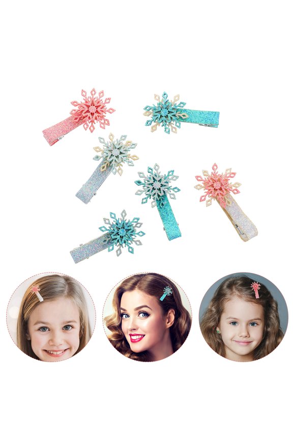 6Pcs Hairpins Accessories Bow Design Assorted Color Decorative Hair Clips