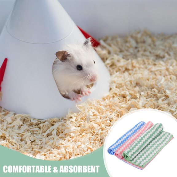 LOLIPPYY 6Pcs Hamster Mat Coral Fleece Wave Pattern Small Animals Bedding Liners