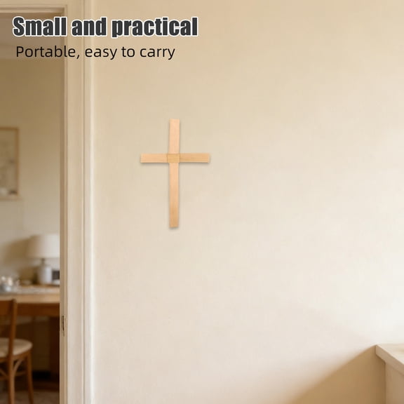 LOLIPPYY 6Pcs Handmade Beige Palm Cross for Church Wall Decor Handcrafted Christian Crucifix for Easter