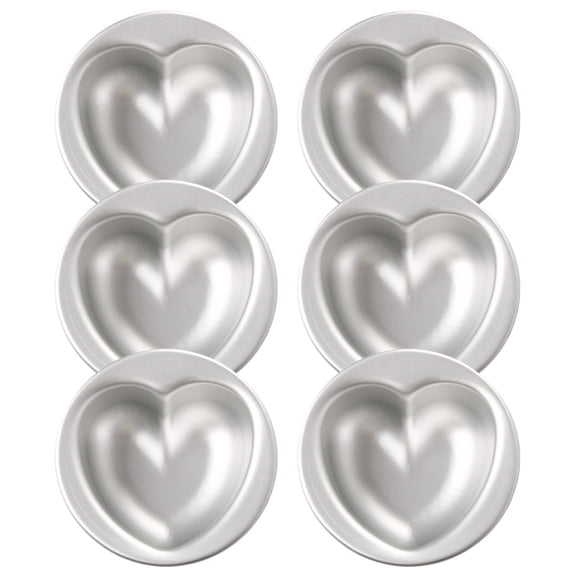 LOLIPPYY Set of 6 Heart-Shaped Cake Pans Aluminum Alloy Bakeware with Excellent Heat Conduction for Baking