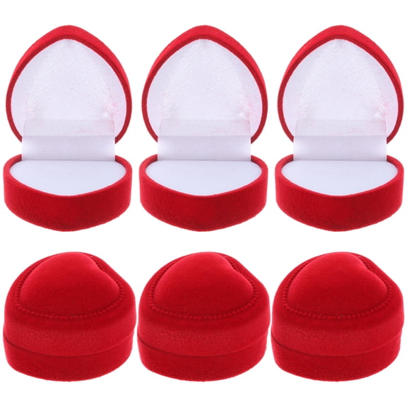 LOLIPPYY 6-Pack Heart Shaped Flocked Storage Boxes for Couples - Decorative Boxes for Valentine’s Day and Special Events