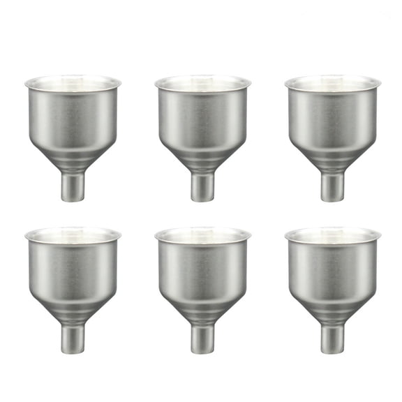 LOLIPPYY Set of 6 Stainless Steel Wine Funnels for Kitchen Liquid Transfer, Plated Home Bar Accessories