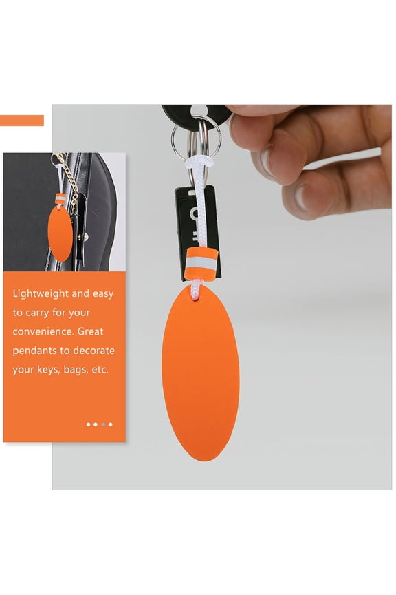 6Pcs Kayaking Floating Keychains Orange Eva Material Oval Shape Easy to Store and Carry
