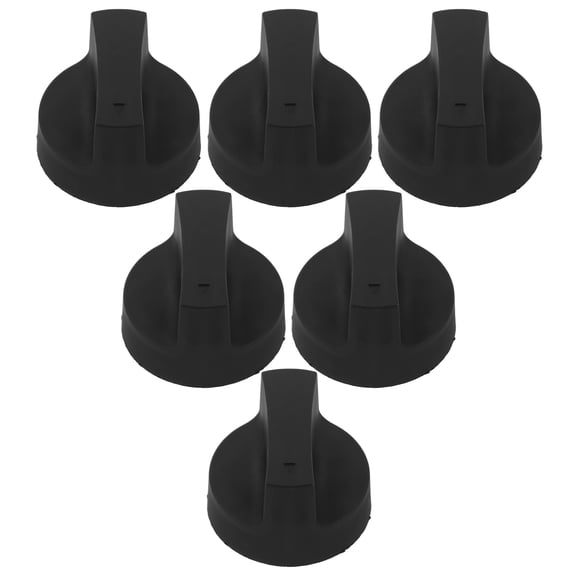 LOLIPPYY 6Pcs Black Gas Range Knobs Replacement Easy Install Rotary Control Knobs