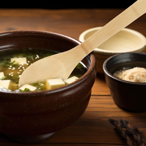 LOLIPPYY 6Pcs Kitchen Wood Natural Utensil Set Light Brown for Dividing Home Cooks