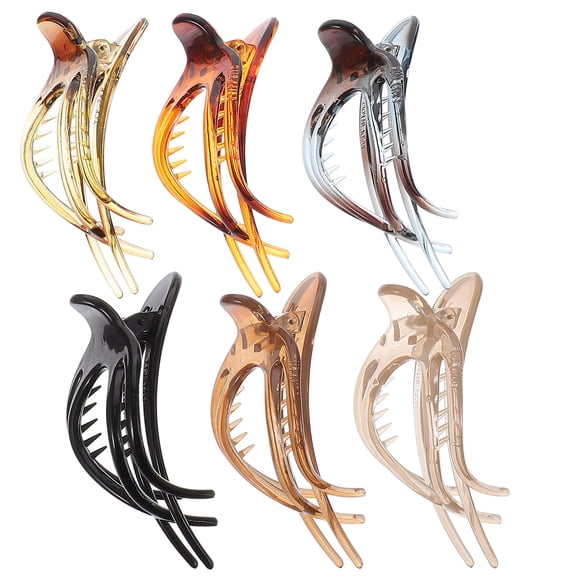 LOLIPPYY 6Pcs Large Hair Clips for Thin Hair Assorted Colors Sturdy Flat French Claws