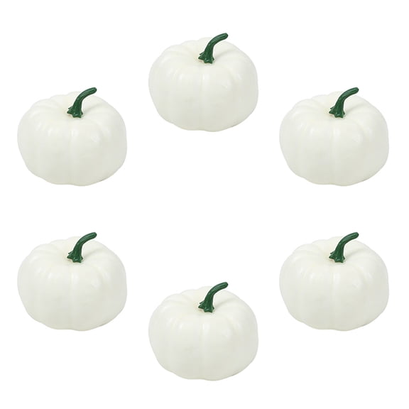 LOLIPPYY 6Pcs Lifelike Green Pumpkins for Party Supplies and Thanksgiving Table Decorations
