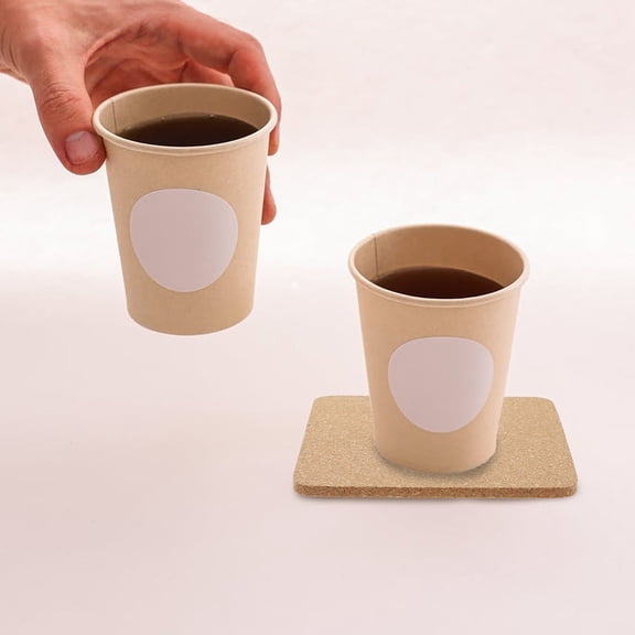 LOLIPPYY 6Pcs Light Brown Cork Cup Coasters Heat Resistant Non Scratch Pads for Tables