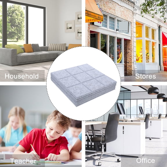 LOLIPPYY 6Pcs Light Grey Felt Wall Boards Self-Adhesive Bulletin Board For Homeowners