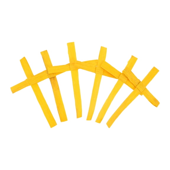 LOLIPPYY 6Pcs Lightweight Yellow Palm Cross for Church Wall and Spiritual Home Display