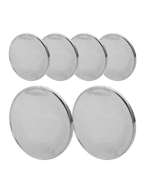 Plated Silver Iron Coin Blanks, Round Engraving for DIY Crafts, 6Pcs