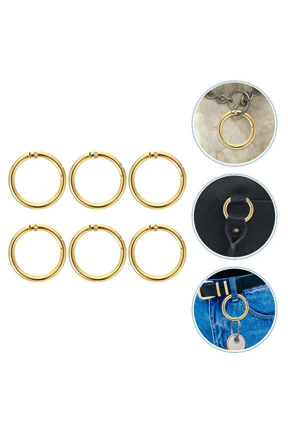 6-Pack Metal Round Spring Key with Smooth Polished for Crafting and Accessories