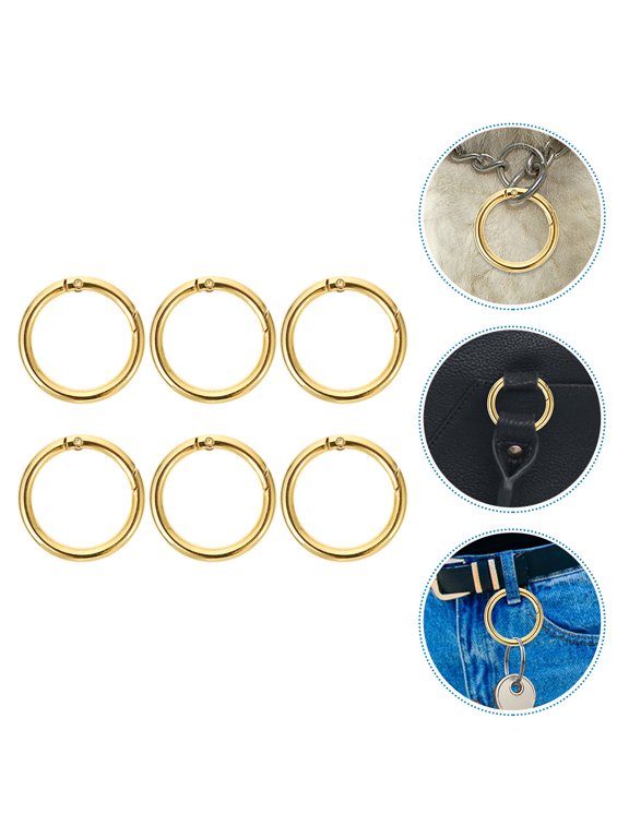 6-Pack Metal Round Spring Key with Smooth Polished for Crafting and Accessories