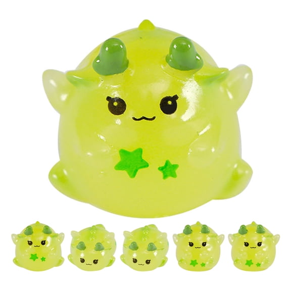 LOLIPPYY Set of 6 Mini Dragon Figurines Glow in the Dark Statues for Bonsai and Home Decorations