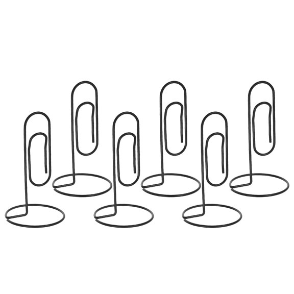 LOLIPPYY 6Pcs Nordic Style Black Metal Table Card Clips Desktop Organizer for Notes