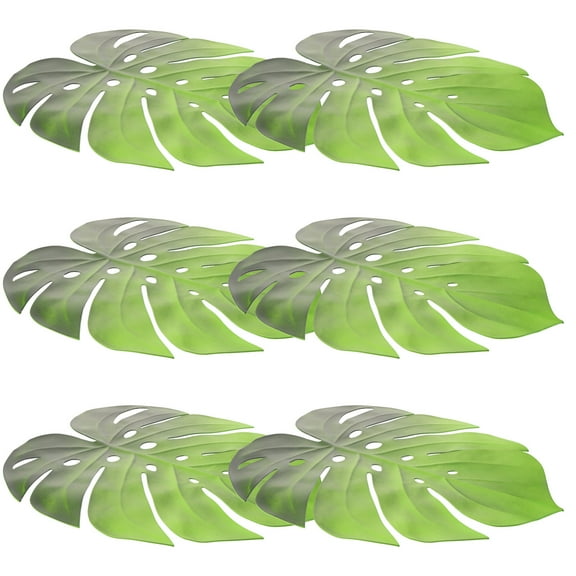 LOLIPPYY 6Pcs Outdoor Dining Leaf Shape Placemats Green EVA Anti Slip For Party