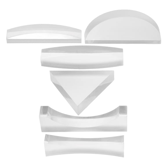 LOLIPPYY 6Pcs Physics Lens Kit for Middle School Science with Transparent Optical Convex and Concave Lenses