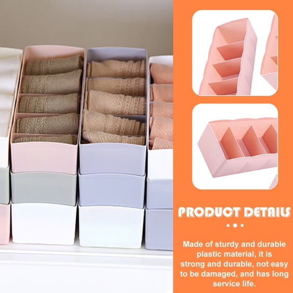 LOLIPPYY 6Pcs Pink Sock Organizer with Lid for Organizing Socks and Underwear in Home