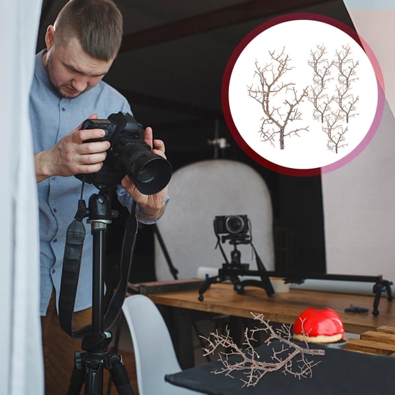 LOLIPPYY 6Pcs Plastic Decorative Plant Color Artificial Branches for Vase Filling and Office Decoration