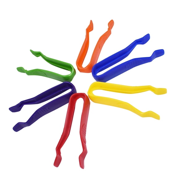 LOLIPPYY 6Pcs Plastic Tweezers Set with Nonslip Handles for Jewelry Making and Craft Projects