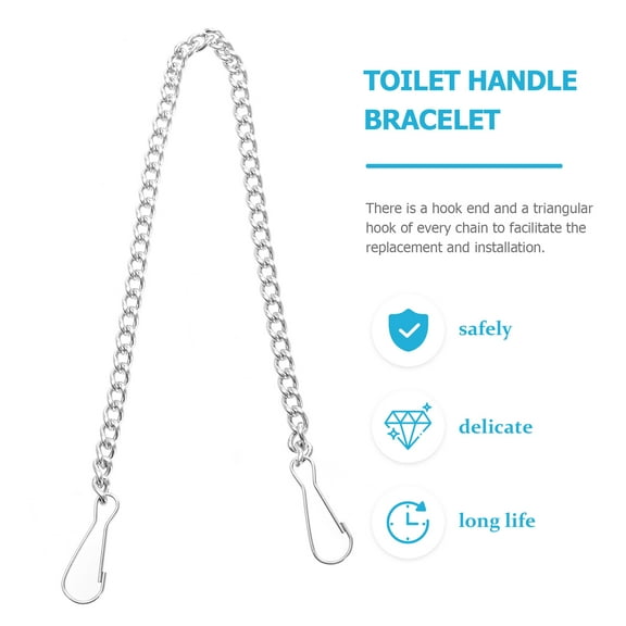 LOLIPPYY 6Pcs Plated Silver Metal Toilet Handle Lift Chains Universal Flapper Replacement for Leak Free Flush