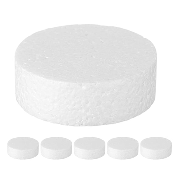 LOLIPPYY 6-Pack White Polystyrene Foam Circles, Round Discs for Crafting, Cake Decoration, Art Projects and More
