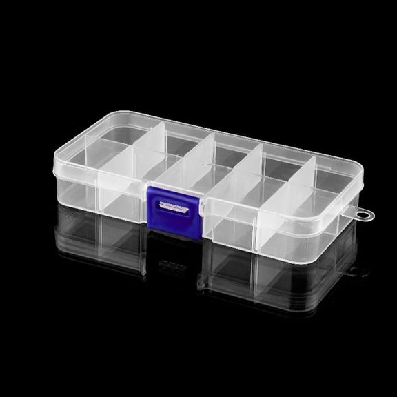 LOLIPPYY 6Pcs Portable Clear Plastic Storage Container with Adjustable Grids for Small Parts Tools and Beads