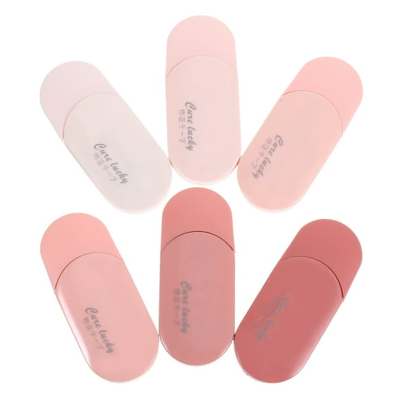 LOLIPPYY 6Pcs Portable Correction Tape Pink Smooth Corrector Compatible with Pens and Pencils