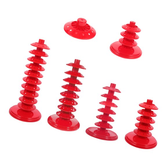 LOLIPPYY 6-Piece Red Lollipop Display Stand with Adjustable Multi-Tier Design for Wedding, Party, and Dessert Table Decor