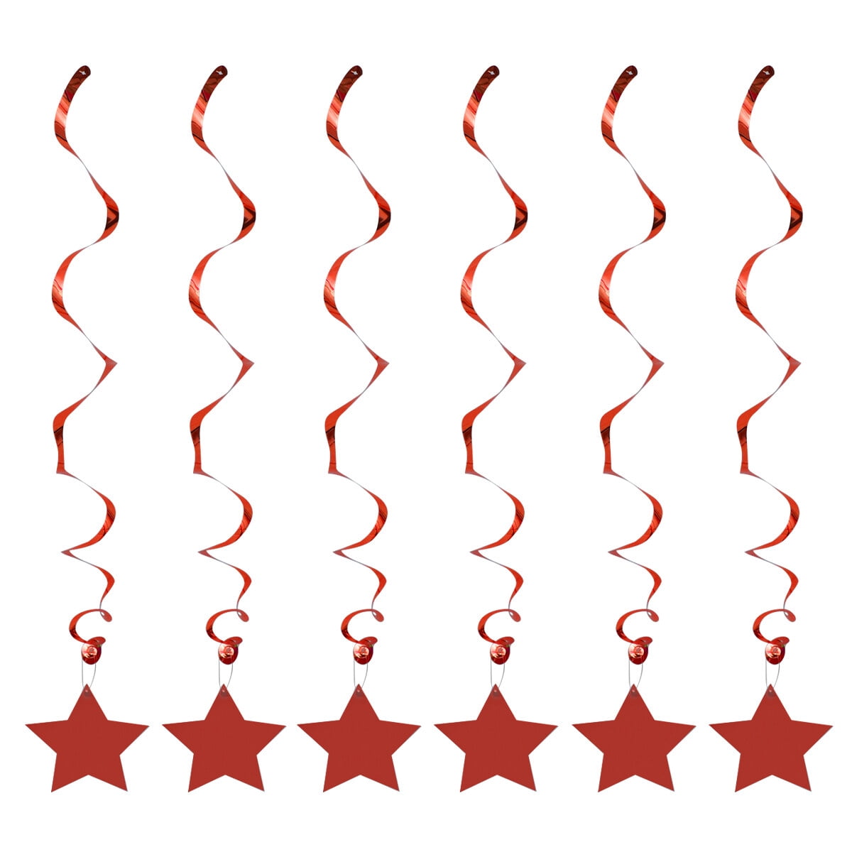 LOLIPPYY 6Pcs Red Plastic Spiral Hanging Streamers for Wedding and ...