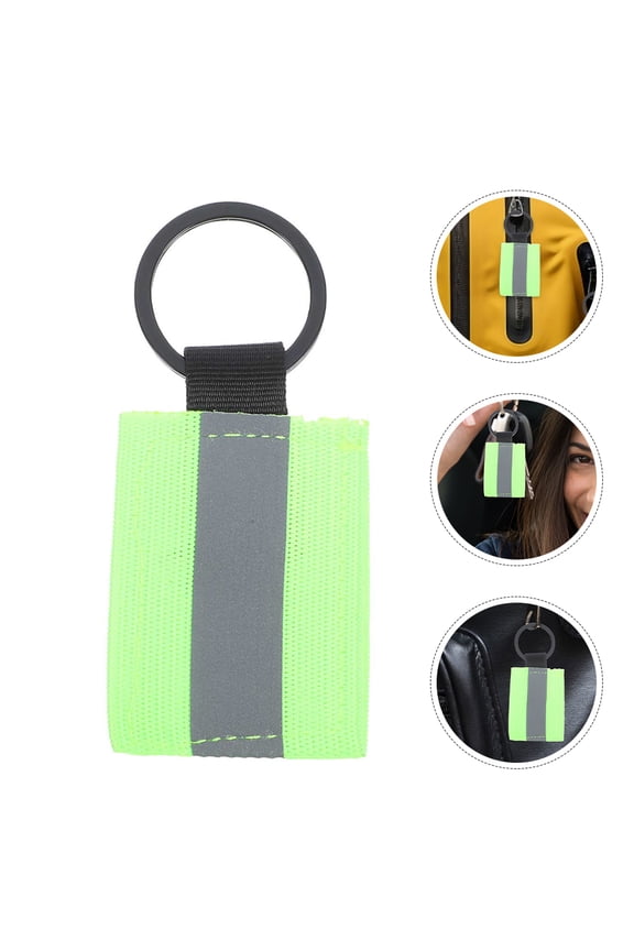 6Pcs Reflective Zipper Pulls Aluminum Alloy Green Reflective Key Holder Tags for Sports