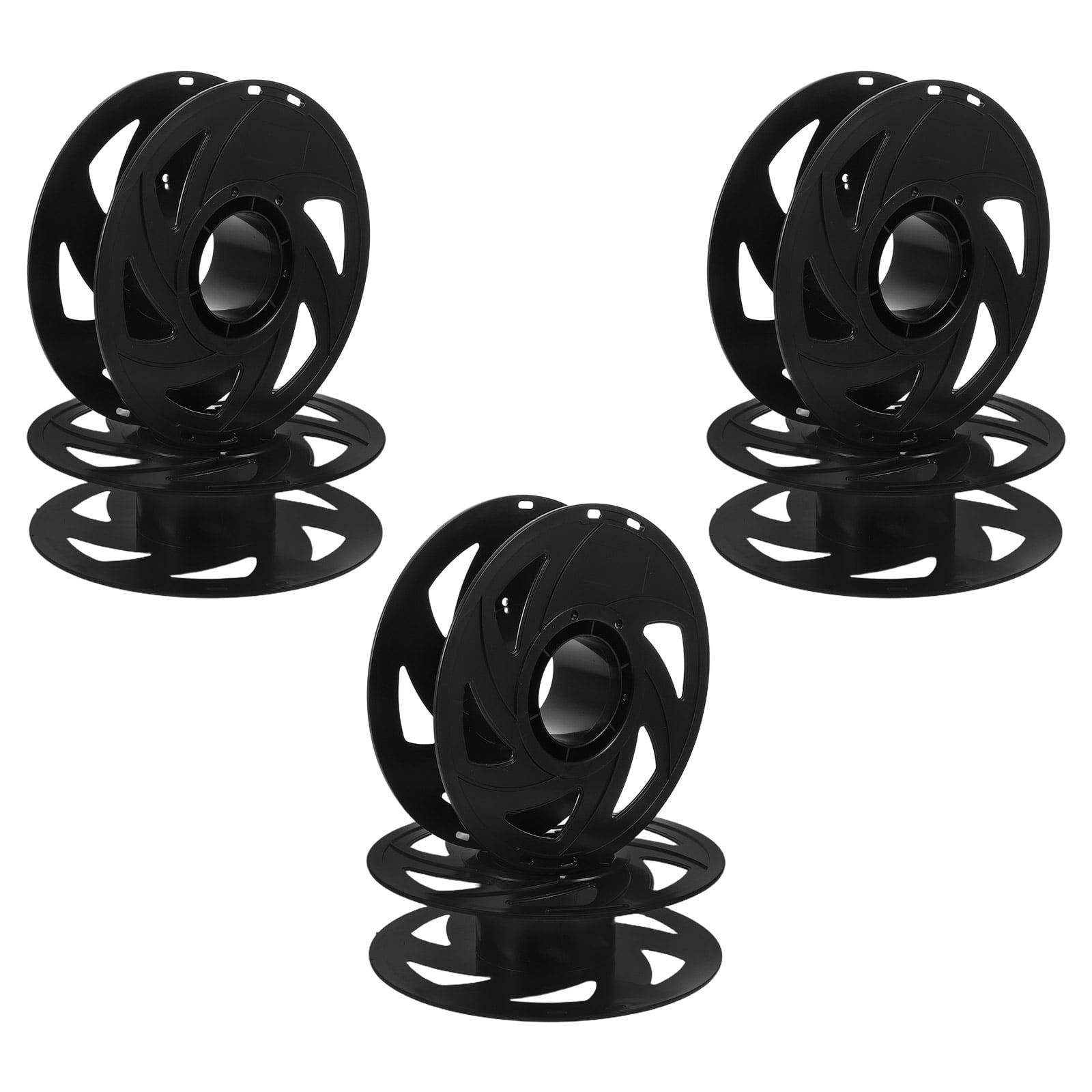 LOLIPPYY 6-Pack Reusable Black Plastic Filament Spool Holder Rack for 3D Printers Compatible with Most Models