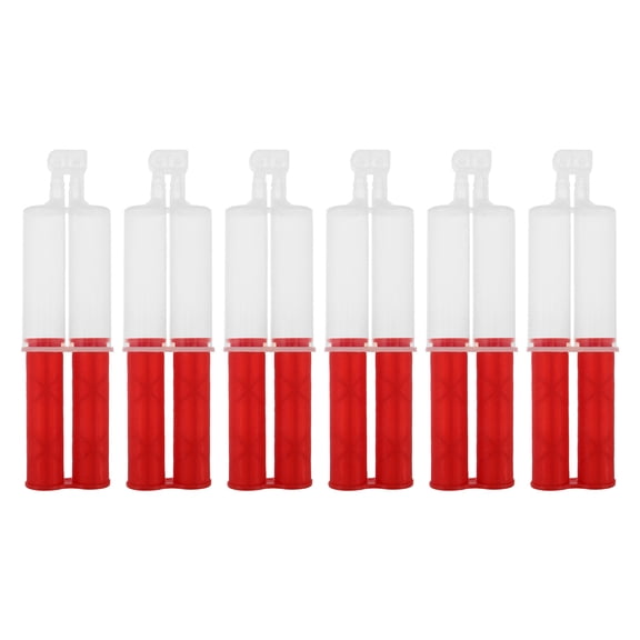 LOLIPPYY 6-Pack Reusable Red Plastic Epoxy Mixing Tubes for Caulk Holders, Perfect for Home Improvement and Repair Projects
