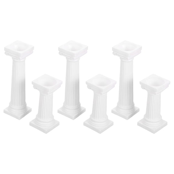 LOLIPPYY Pillars Columns Mini Column House Decor White Plastic 6Pcs